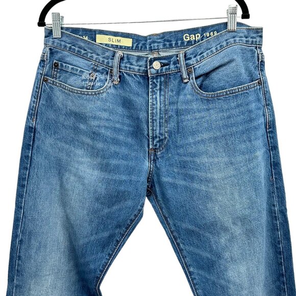Gap Medium Indigo Slim Fit Denim Jeans Size 34/34 - Picture 2 of 4